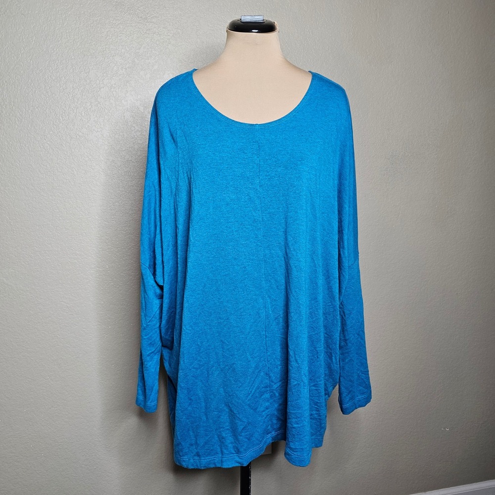 Bryn Walker Womens Blue Siro Rayon Spandex Dolman Sleeve Tunic Top XS USA Made